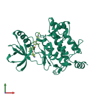 PDB entry 4o91 coloured by chain, front view.