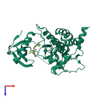 PDB entry 4o91 coloured by chain, top view.