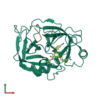 PDB entry 4o97 coloured by chain, front view.