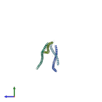 PDB entry 4o9b coloured by chain, side view.