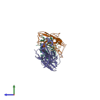 PDB entry 4o9h coloured by chain, side view.