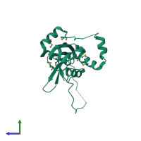 PDB entry 4o9i coloured by chain, side view.