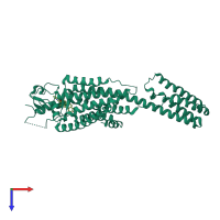 PDB entry 4o9r coloured by chain, top view.