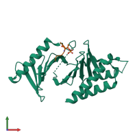 PDB entry 4o9w coloured by chain, front view.