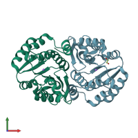 PDB entry 4oa8 coloured by chain, front view.