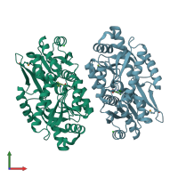 PDB entry 4oat coloured by chain, front view.