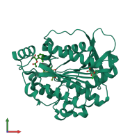 PDB entry 4ob6 coloured by chain, front view.