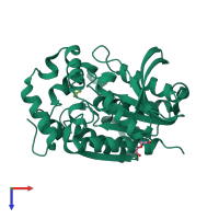 PDB entry 4ob7 coloured by chain, top view.