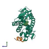 PDB entry 4oc7 coloured by chain, side view.