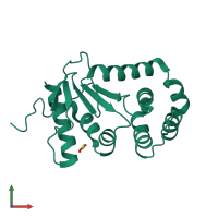 PDB entry 4oce coloured by chain, front view.