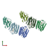 PDB entry 4od5 coloured by chain, front view.