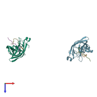 PDB entry 4odl coloured by chain, top view.