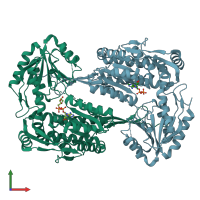 PDB entry 4oe4 coloured by chain, front view.