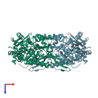 PDB entry 4oe6 coloured by chain, top view.