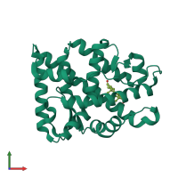 PDB entry 4oea coloured by chain, front view.