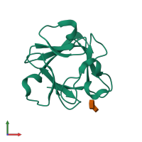 PDB entry 4oeg coloured by chain, front view.