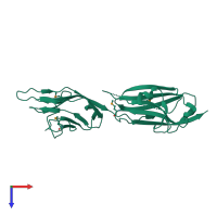 PDB entry 4of0 coloured by chain, top view.