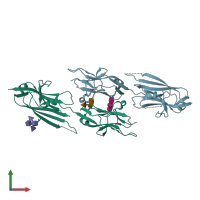 PDB entry 4of3 coloured by chain, front view.