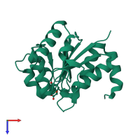 PDB entry 4ogf coloured by chain, top view.