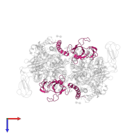 Cytochrome b6-f complex iron-sulfur subunit 1 in PDB entry 4ogq, assembly 1, top view.