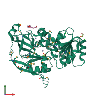 PDB entry 4oh1 coloured by chain, front view.