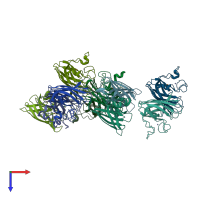 PDB entry 4oh2 coloured by chain, top view.