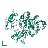 PDB entry 4ohd coloured by chain, front view.