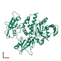 PDB entry 4ohi coloured by chain, front view.