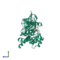 PDB entry 4ohv coloured by chain, side view.