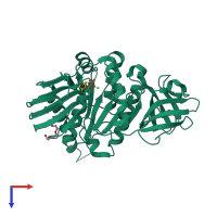 PDB entry 4ohx coloured by chain, top view.