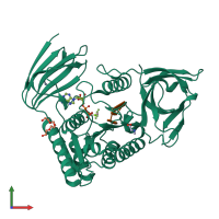 PDB entry 4oi0 coloured by chain, front view.