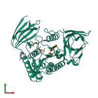 PDB entry 4oi1 coloured by chain, front view.