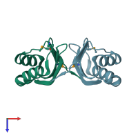PDB entry 4oi3 coloured by chain, top view.