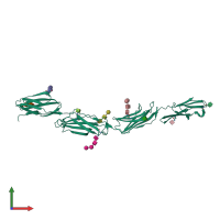 PDB entry 4oib coloured by chain, front view.