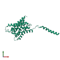 PDB entry 4oj2 coloured by chain, front view.