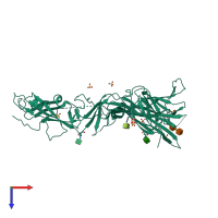 PDB entry 4ojc coloured by chain, top view.