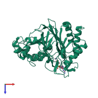 PDB entry 4ojx coloured by chain, top view.