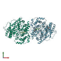 PDB entry 4olh coloured by chain, front view.