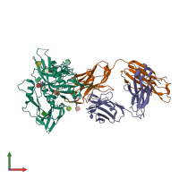 PDB entry 4om1 coloured by chain, front view.