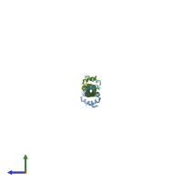 PDB entry 4om2 coloured by chain, side view.