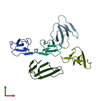 PDB entry 4om4 coloured by chain, front view.