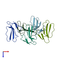 PDB entry 4om4 coloured by chain, top view.
