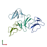 PDB entry 4om5 coloured by chain, front view.