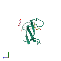 PDB entry 4oml coloured by chain, side view.