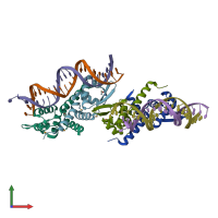 PDB entry 4omy coloured by chain, front view.