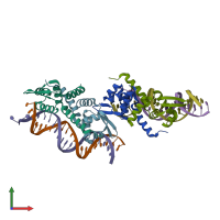 PDB entry 4on0 coloured by chain, front view.