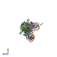 PDB entry 4on0 coloured by chain, side view.