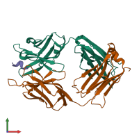 PDB entry 4onf coloured by chain, front view.