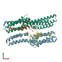 PDB entry 4ons coloured by chain, front view.