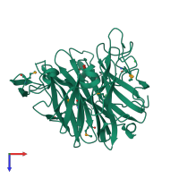 PDB entry 4onz coloured by chain, top view.